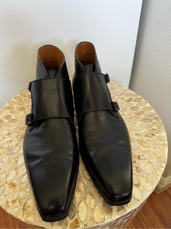 Magnanni Black Leather Double Monk Strap Boots size 9.5M main image 11